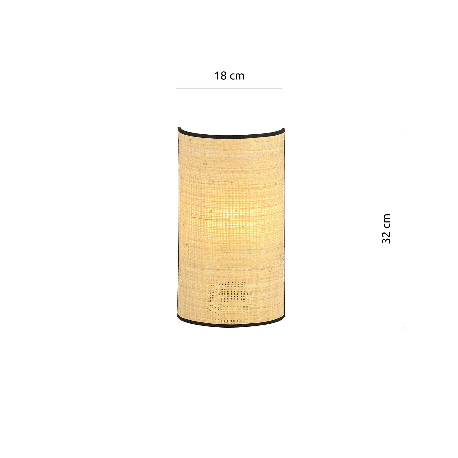 Applique Nordica 1 Luce Drago In Acciaio Nero E Rattan