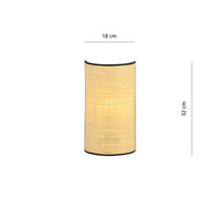 Applique Nordica 1 Luce Drago In Acciaio Nero E Rattan