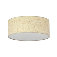 Plafoniera Minimal 3 Luci Drago In Acciaio Bianco E Beige Effetto Sughero