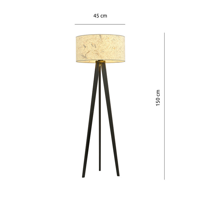 Piantana Moderno Drago Acciaio Nero 1 Luce E27 Ip20