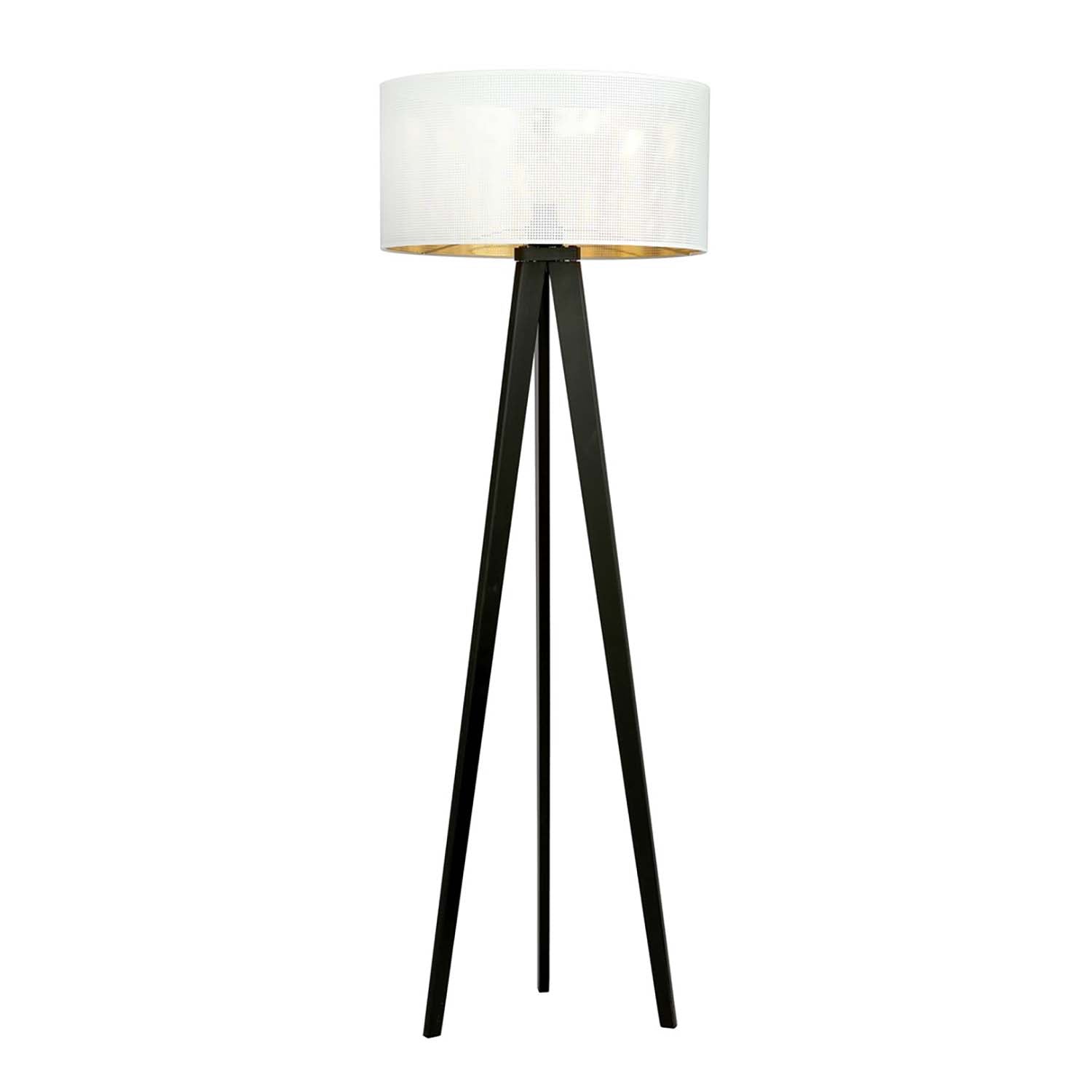 Piantana Moderno Drago Acciaio Nero Bianco 1 Luce E27 Ip20