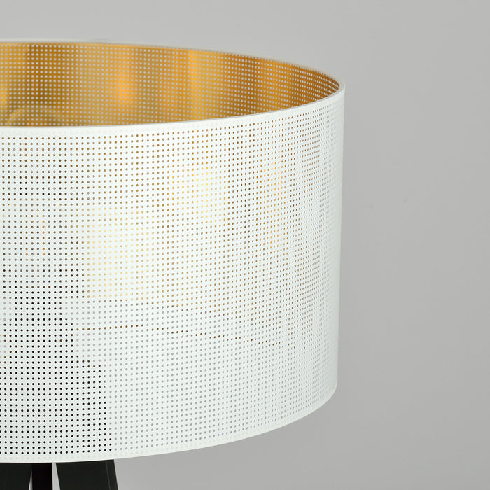 Piantana Moderno Drago Acciaio Nero Bianco 1 Luce E27 Ip20