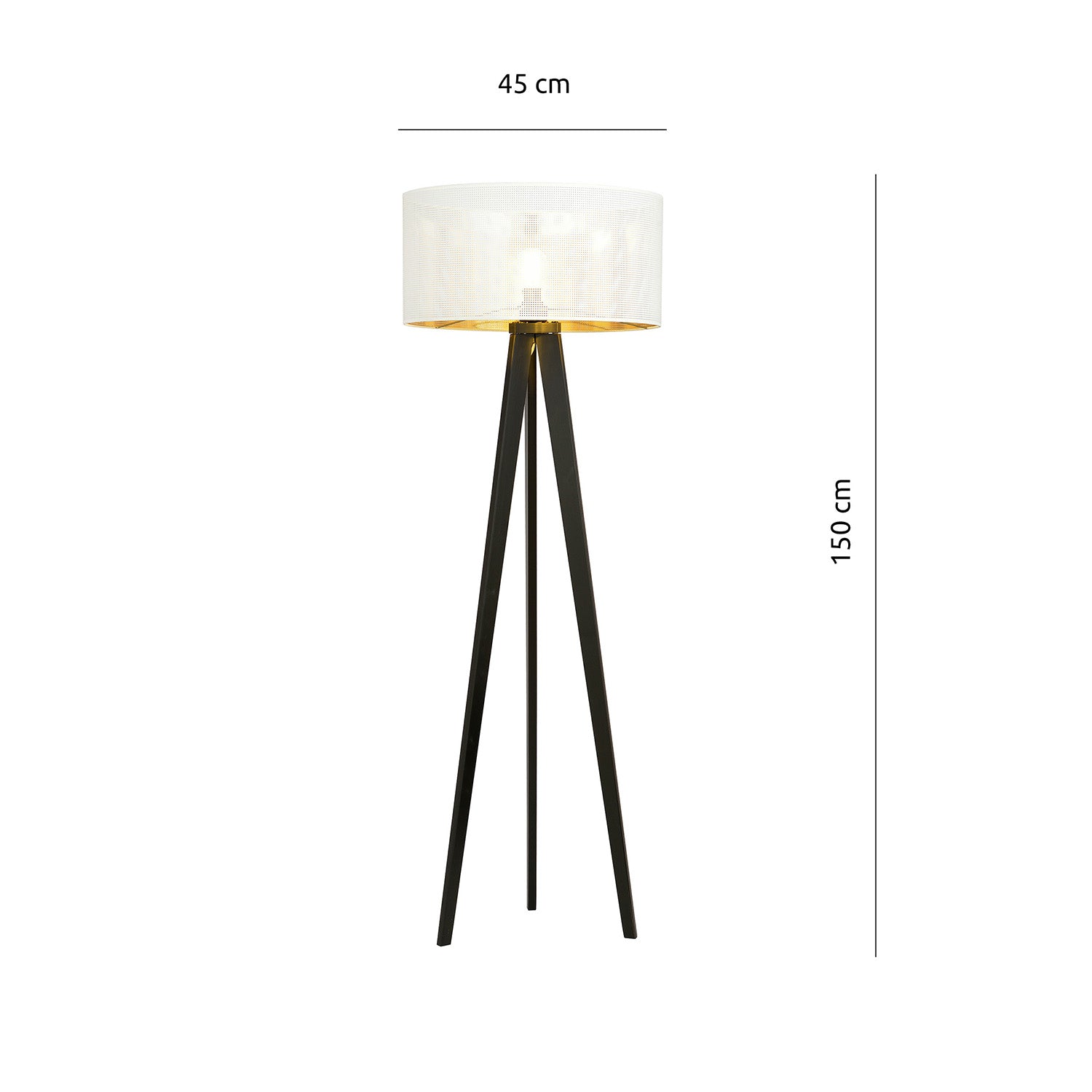 Piantana Moderno Drago Acciaio Nero Bianco 1 Luce E27 Ip20