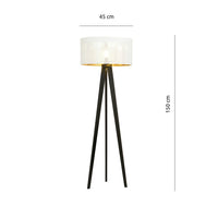 Piantana Moderno Drago Acciaio Nero Bianco 1 Luce E27 Ip20