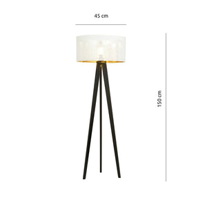 Piantana Moderno Drago Acciaio Nero Bianco 1 Luce E27 Ip20