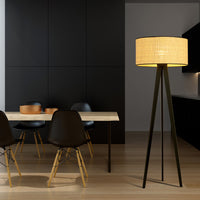 Piantana Moderno Drago Acciaio Nero Marrone 1 Luce E27 Ip20