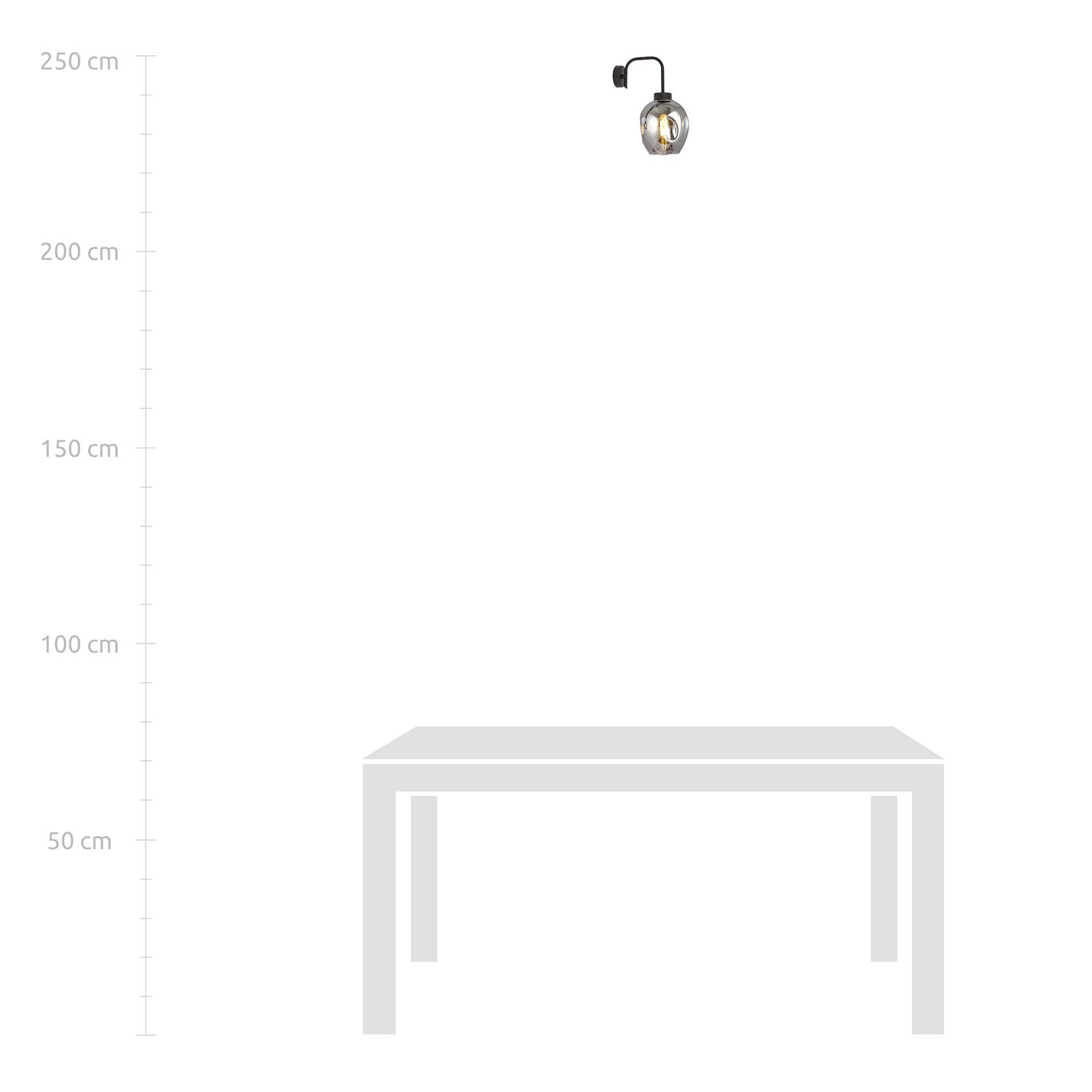 Applique Moderna 1 Luce Auriga In Accaio Nero E Vetro Fumè