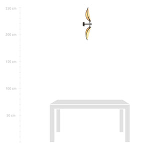 Applique 2 Luci Eridano A Braccio In Acciao Nero E Rattan