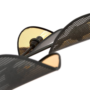 Lampadario 4 Luci Eridano In Acciao Nero E Oro Con Bracci Mobili