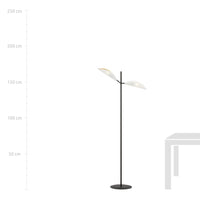Piantana Moderno Eridano Acciaio Nero 2 Luci E14 Ip20