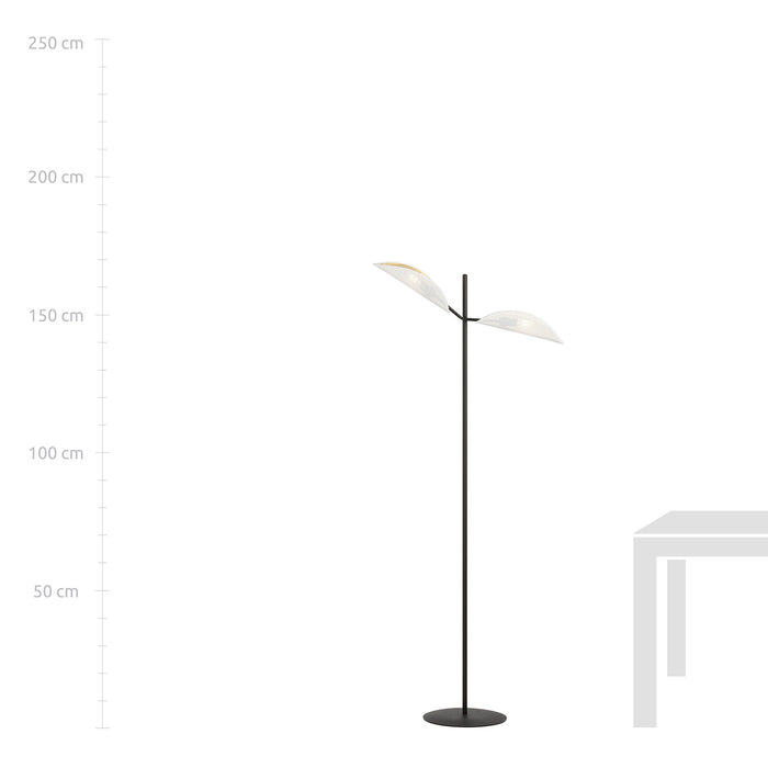 Piantana Moderno Eridano Acciaio Nero 2 Luci E14 Ip20