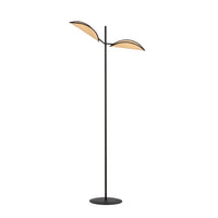 Piantana Moderno Eridano Acciaio Nero Marrone 2 Luci E14 Ip20