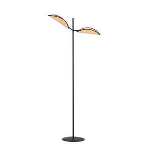 Piantana Moderno Eridano Acciaio Nero Marrone 2 Luci E14 Ip20