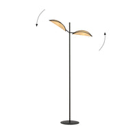 Piantana Moderno Eridano Acciaio Nero Marrone 2 Luci E14 Ip20