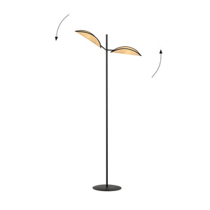 Piantana Moderno Eridano Acciaio Nero Marrone 2 Luci E14 Ip20