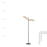Piantana Moderno Eridano Acciaio Nero Marrone 2 Luci E14 Ip20