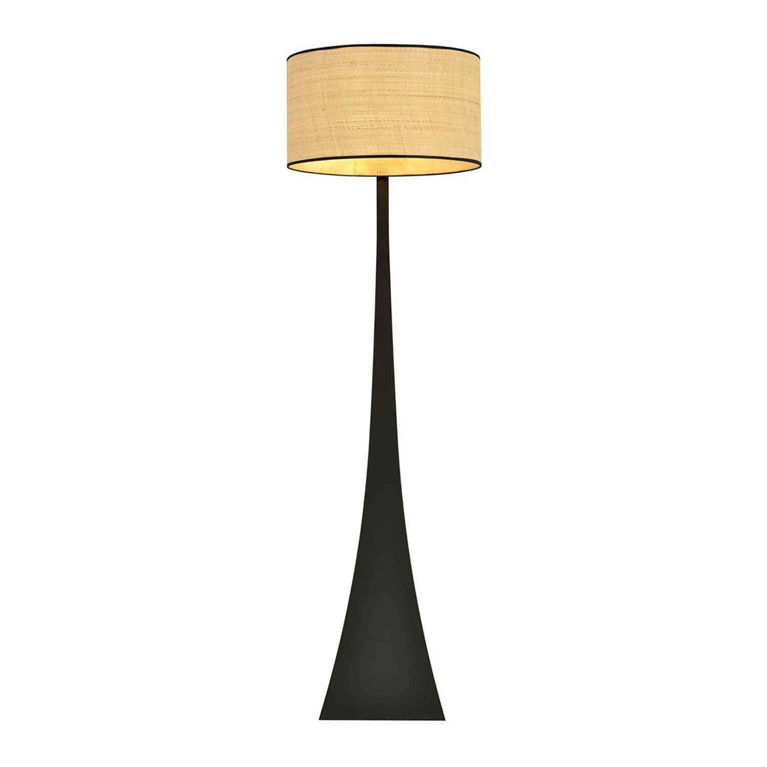 Piantana Contemporaneo Indra Acciaio Nero Marrone 1 Luce E27 Ip20