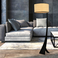 Piantana Contemporaneo Indra Acciaio Nero Marrone 1 Luce E27 Ip20