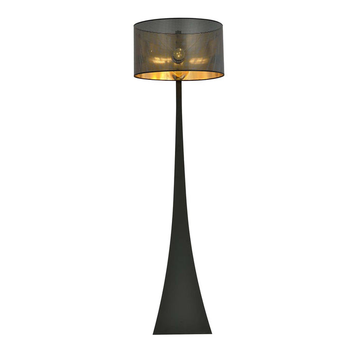 Piantana Contemporaneo Indra Acciaio Nero Oro 1 Luce E27 Ip20