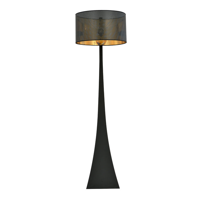 Piantana Contemporaneo Indra Acciaio Nero Oro 1 Luce E27 Ip20