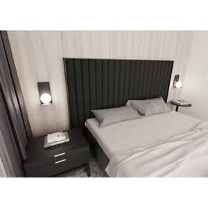 Applique Minimal 1 Luce Indiretta Agni Con Base In Acciaio Nero E Vetro Opale