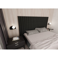 Applique 1 Luce Indiretta Agni Con Base In Acciaio Nero E Vetro Opale