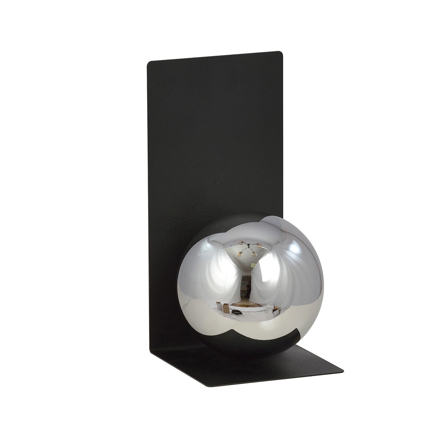 Applique Minimal 1 Luce Indiretta Agni Con Base In Acciaio Nero E Vetro Fumè