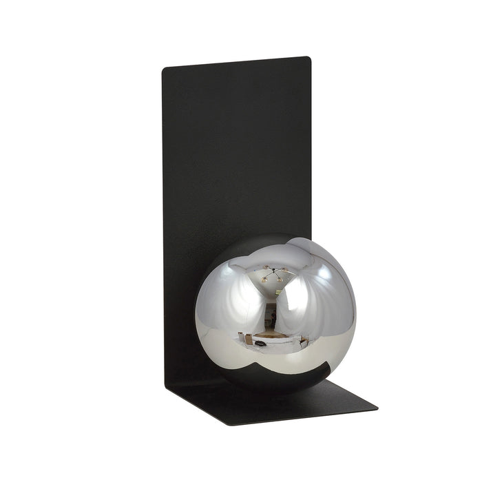 Applique Minimal 1 Luce Indiretta Agni Con Base In Acciaio Nero E Vetro Fumè