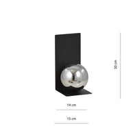 Applique Minimal 1 Luce Indiretta Agni Con Base In Acciaio Nero E Vetro Fumè