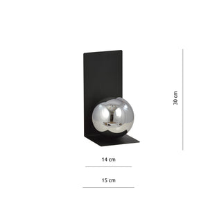 Applique Minimal 1 Luce Indiretta Agni Con Base In Acciaio Nero E Vetro Fumè