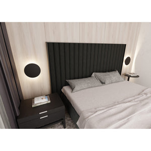 Applique Minimal Tonda 1 Luce Indiretta Agni In Acciaio Nero