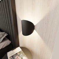 Applique Minimal 1 Luce Indiretta Agni In Acciaio Nero