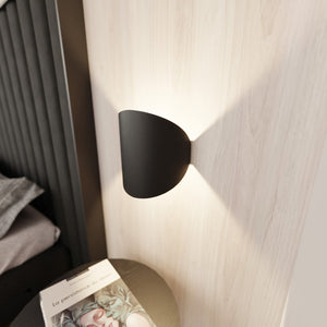 Applique Minimal 1 Luce Indiretta Agni In Acciaio Nero