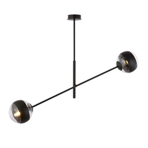Lampadario Contemporaneo Yama Acciaio Nero 2 Luci E14 Ip20