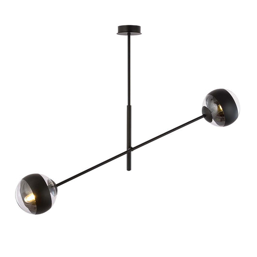 Lampadario Contemporaneo Yama Acciaio Nero 2 Luci E14 Ip20