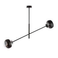 Lampadario Contemporaneo Yama Acciaio Nero 2 Luci E14 Ip20