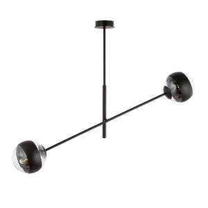 Lampadario Contemporaneo Yama Acciaio Nero 2 Luci E14 Ip20
