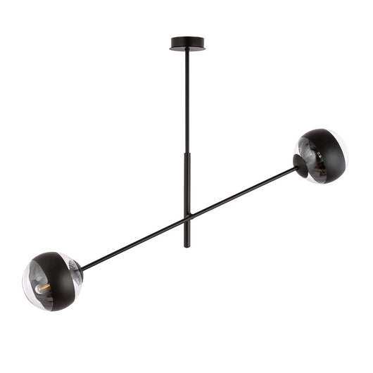 Lampadario Contemporaneo Yama Acciaio Nero 2 Luci E14 Ip20