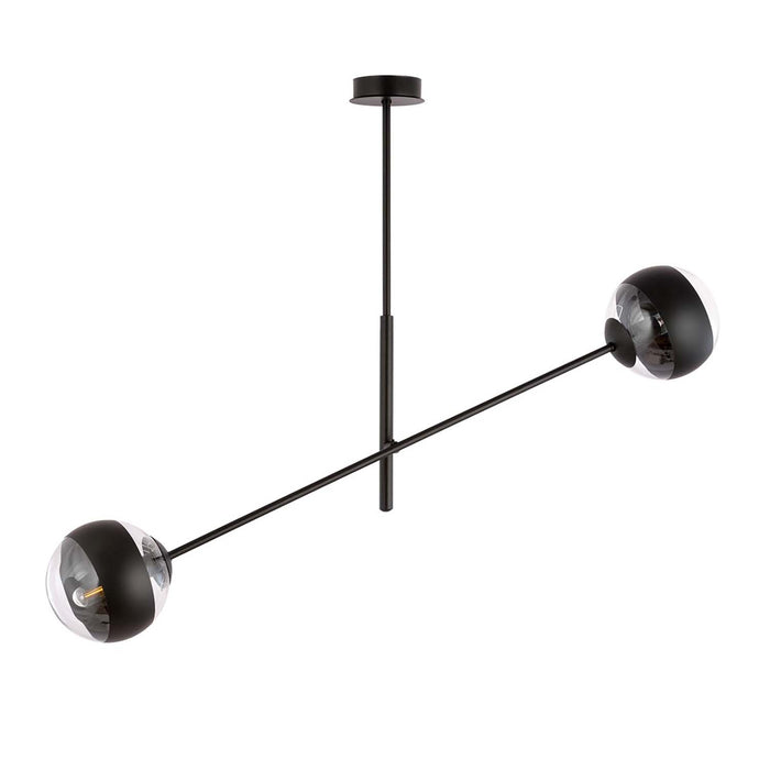 Lampadario Contemporaneo Yama Acciaio Nero 2 Luci E14 Ip20