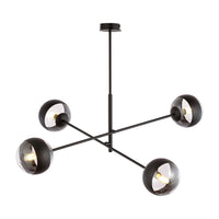 Lampadario Contemporaneo Yama Acciaio Nero 4 Luci E14 Ip20