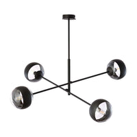 Lampadario Contemporaneo Yama Acciaio Nero 4 Luci E14 Ip20