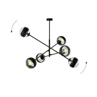 Lampadario Contemporaneo Yama Acciaio Nero 6 Luci E14 Ip20