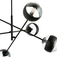 Lampadario Contemporaneo Yama Acciaio Nero 6 Luci E14 Ip20