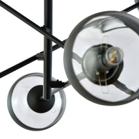 Lampadario Contemporaneo Yama Acciaio Nero 6 Luci E14 Ip20
