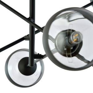 Lampadario Contemporaneo Yama Acciaio Nero 6 Luci E14 Ip20