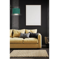 Applique 1 Luce Ganesha In Acciaio Nero E Paralume In Tessuto Verde