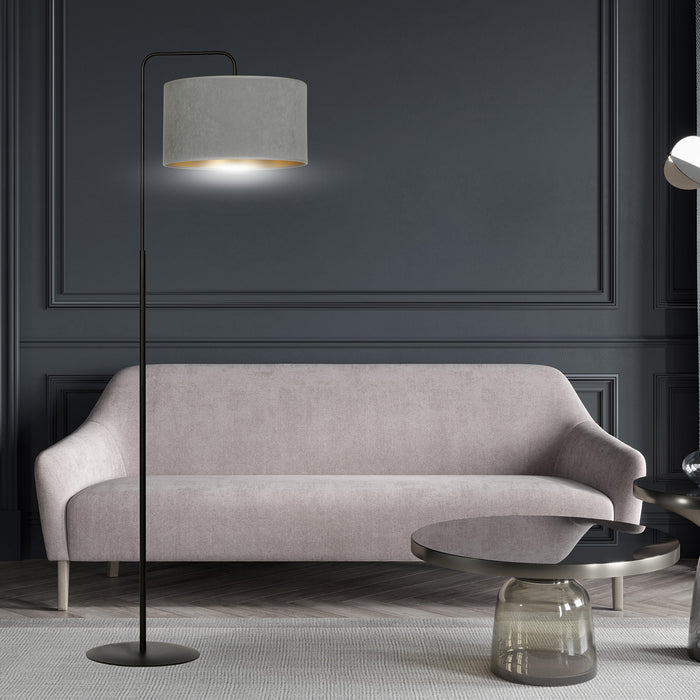 Piantana Contemporaneo Ganesha Acciaio Nero Grigio 1 Luce E27 Ip20