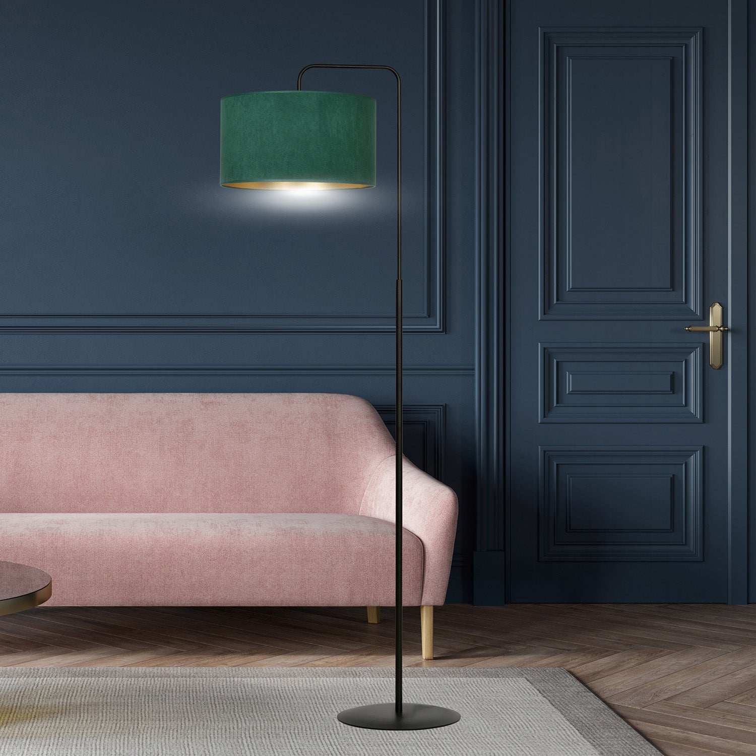 Piantana Contemporaneo Ganesha Acciaio Nero Verde 1 Luce E27 Ip20