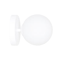 Applique A 1 Luce Shiva In Acciaio Bianco E Sfera In Vetro Bianco