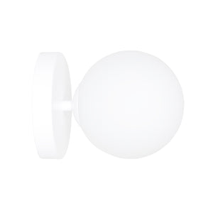 Applique A 1 Luce Shiva In Acciaio Bianco E Sfera In Vetro Bianco
